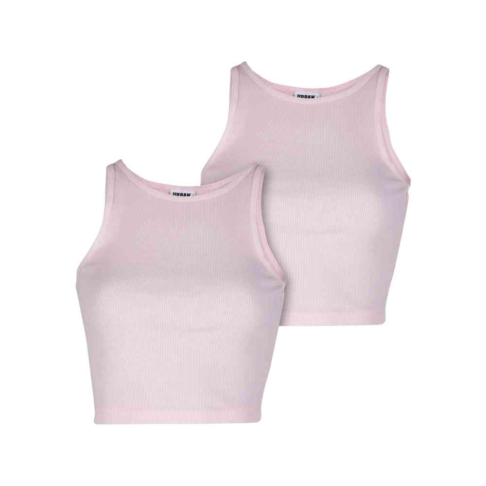 Urban Classics - Washed Rib Jersey 2Pack Crop top - Roze